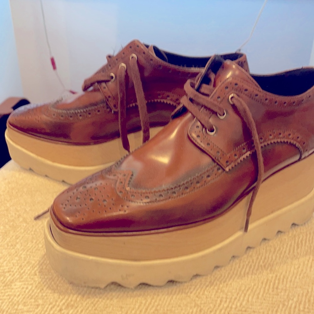 Stella mc cartney leather wedge shoes worn twice so comfortable